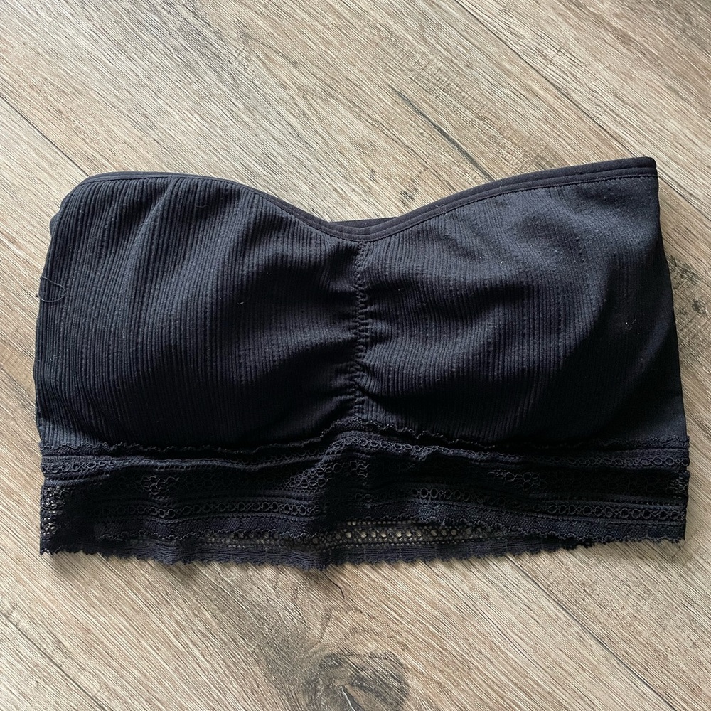 Women’s Xhilaration Bandeau Bra/Top Boho Beachy (black)